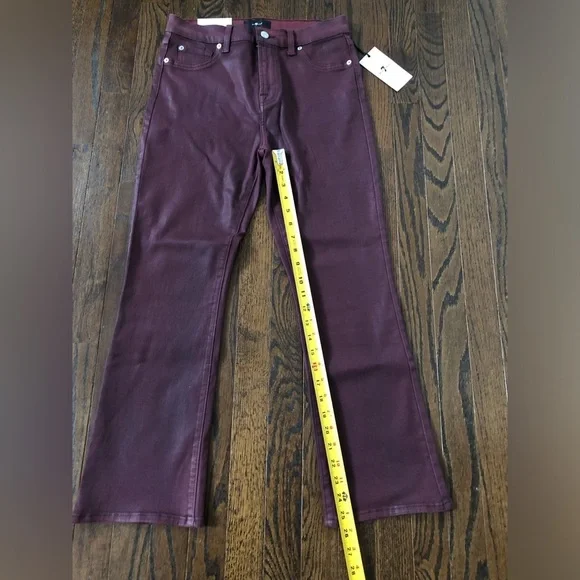 7 for all Mankind Women’s 29 High Waist Slim Kick Cropped Jeans in Ruby - NWT! - Picture 10 of 16
